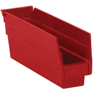 11 5/8 x 2 3/4 x 4" Red Plastic Shelf Bin Boxes