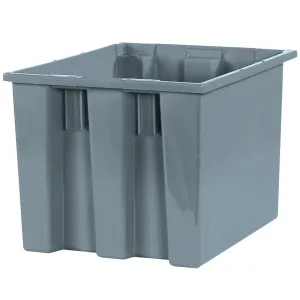 17 x 14 1/2 x 12 7/8" Gray Stack & Nest Containers