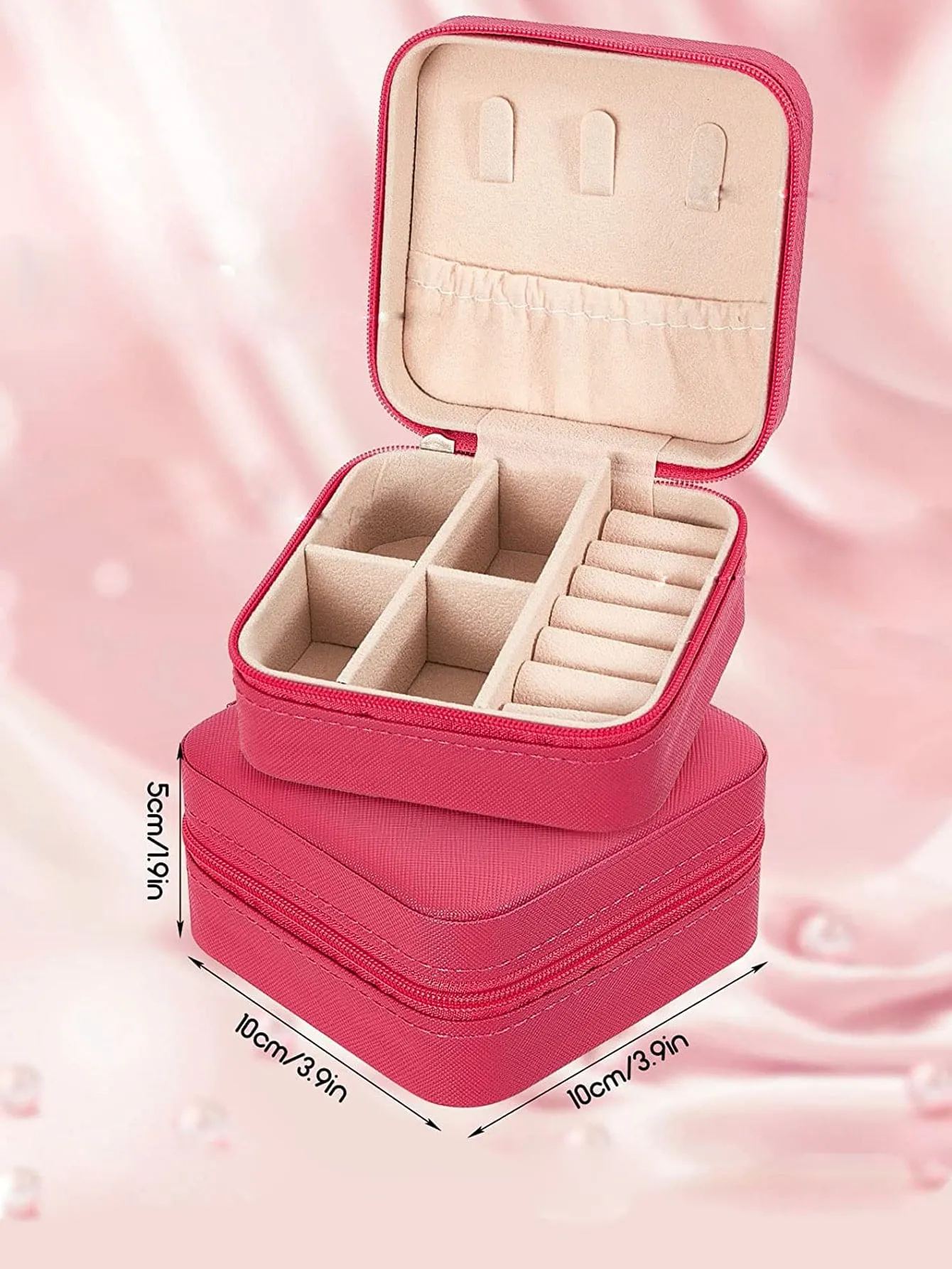 1pc Portable Travel Earrings Storage Box,Mini Ring Storage Case,Necklace Storage Box