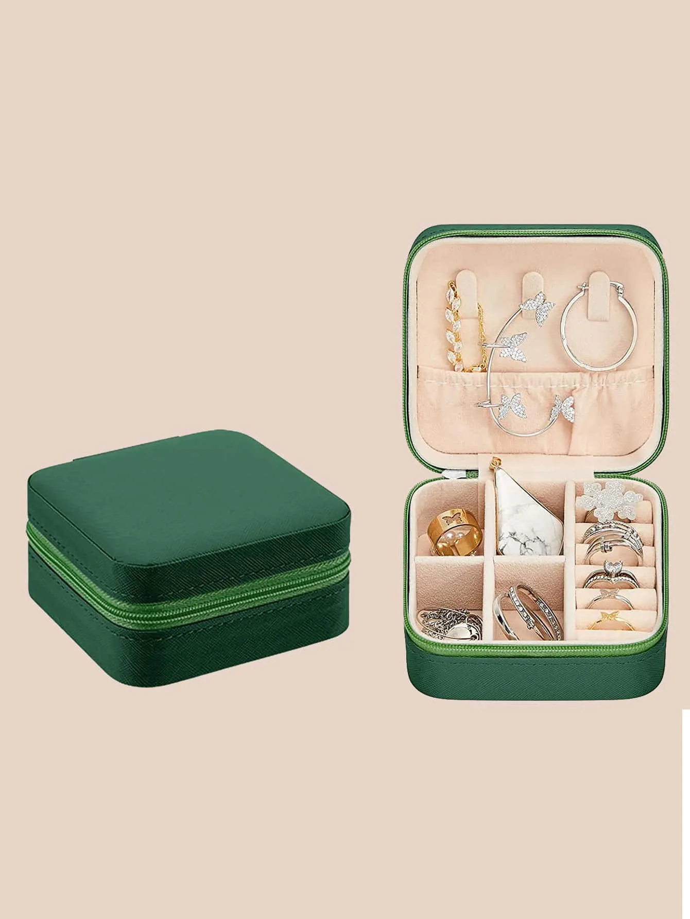 1pc Portable Travel Earrings Storage Box,Mini Ring Storage Case,Necklace Storage Box