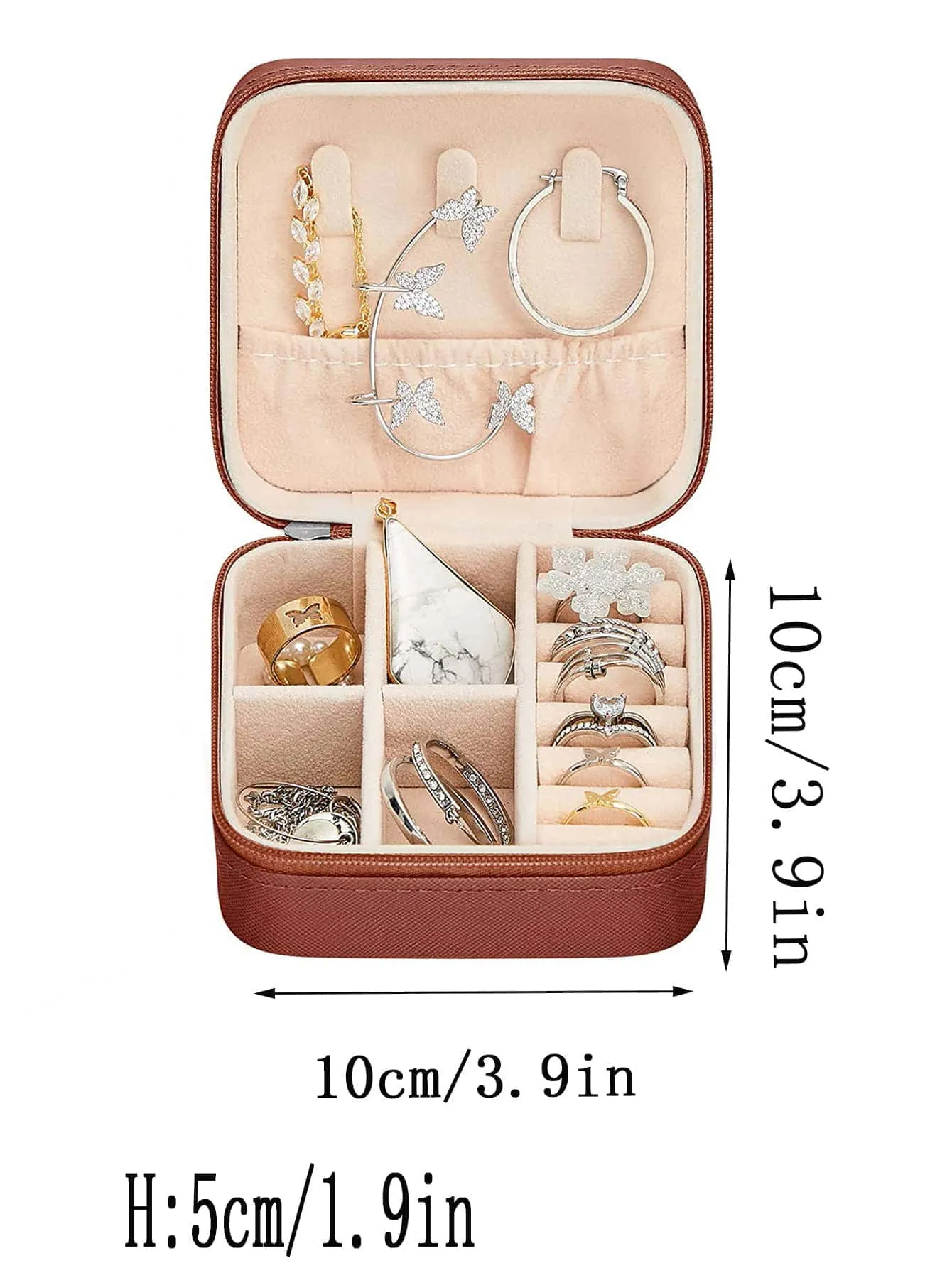 1pc Portable Travel Earrings Storage Box,Mini Ring Storage Case,Necklace Storage Box