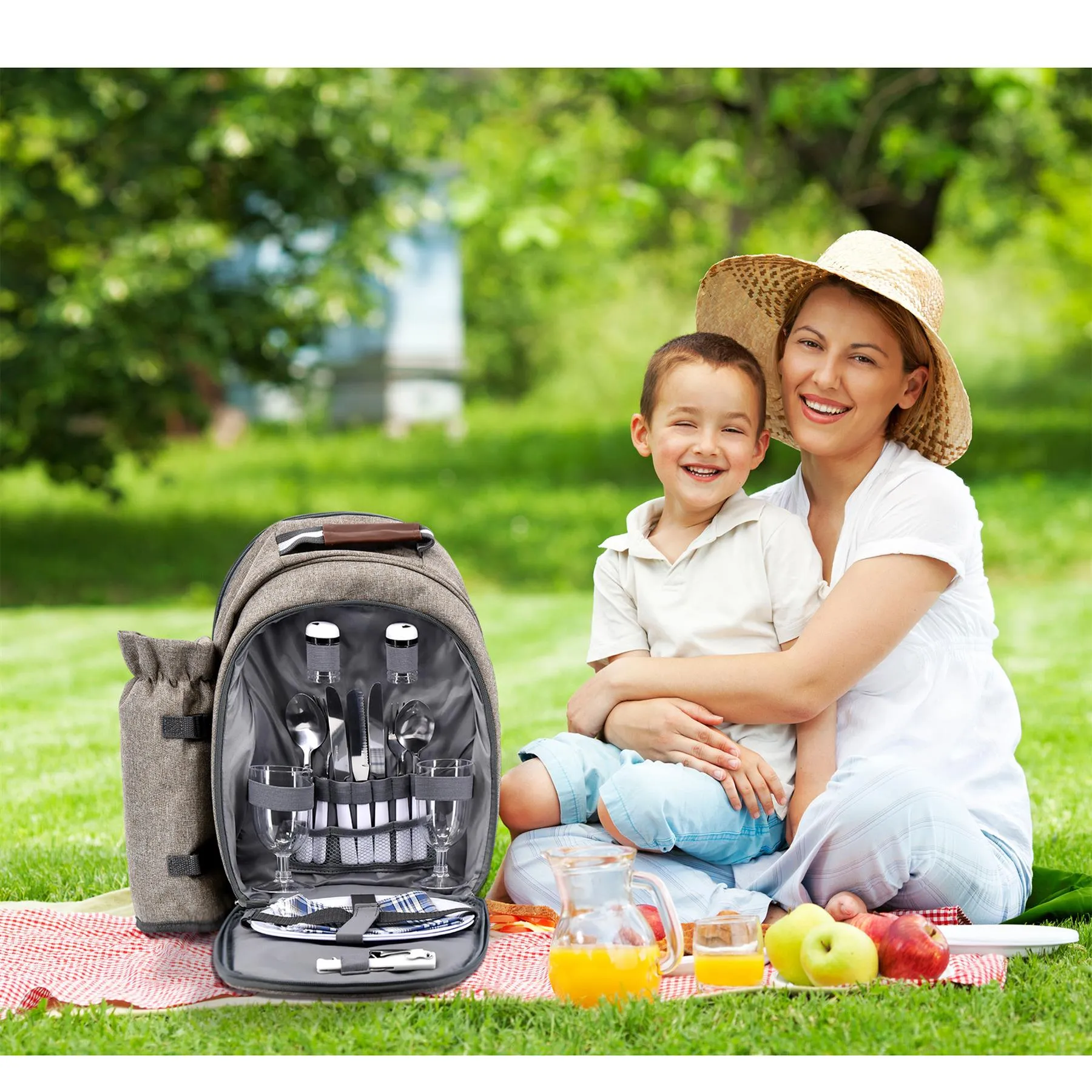 2 Person Picnic Cooler Backpack with Blanket