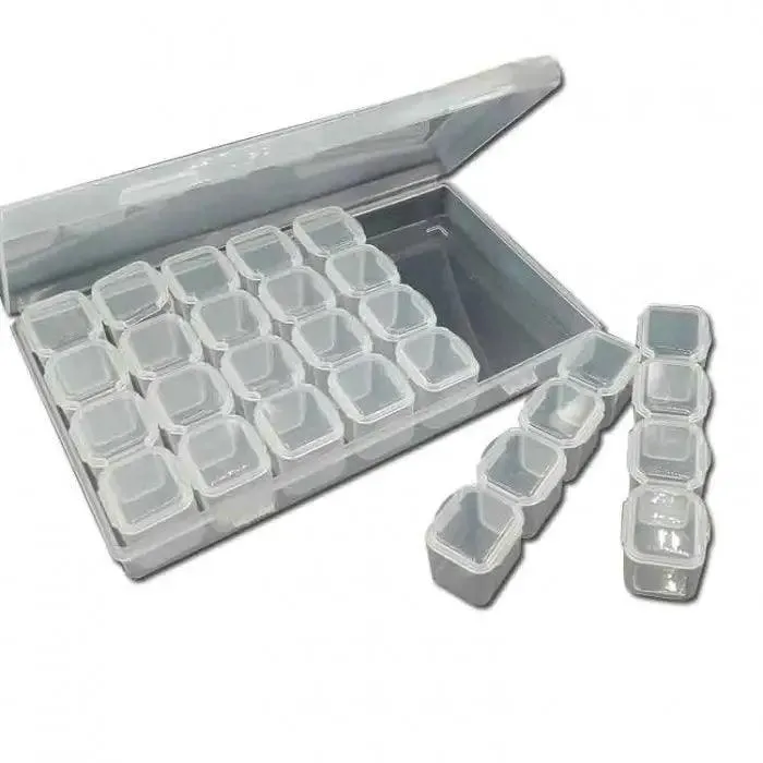 28 Grids Plastic Transparent Parts Storage Box Colorful Container