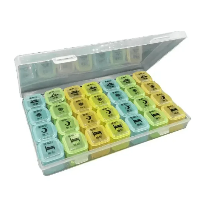 28 Grids Plastic Transparent Parts Storage Box Colorful Container