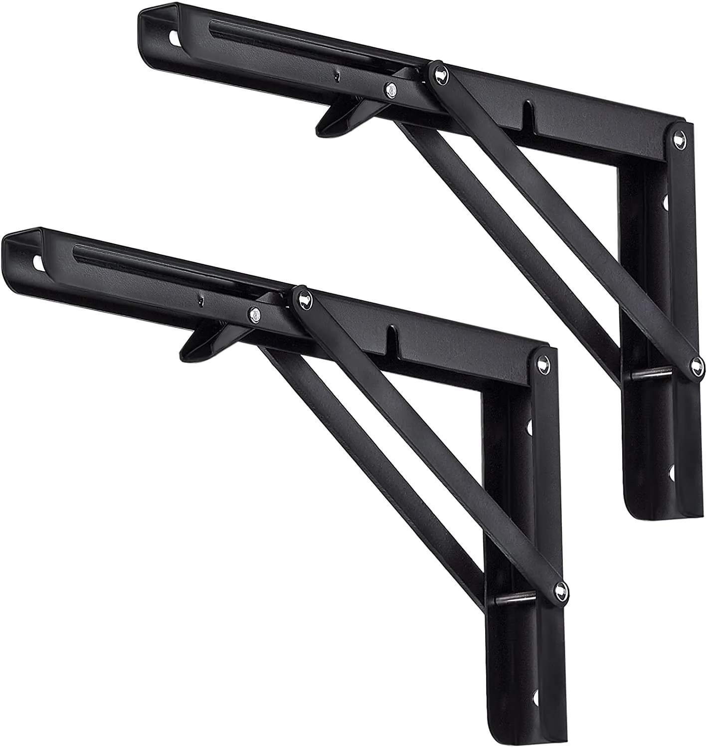 2pcs Space Saving Wall Mounted DIY Folding Shelf Brackets-25x12cm