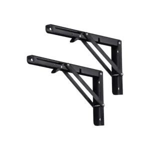 2pcs Space Saving Wall Mounted DIY Folding Shelf Brackets-25x12cm