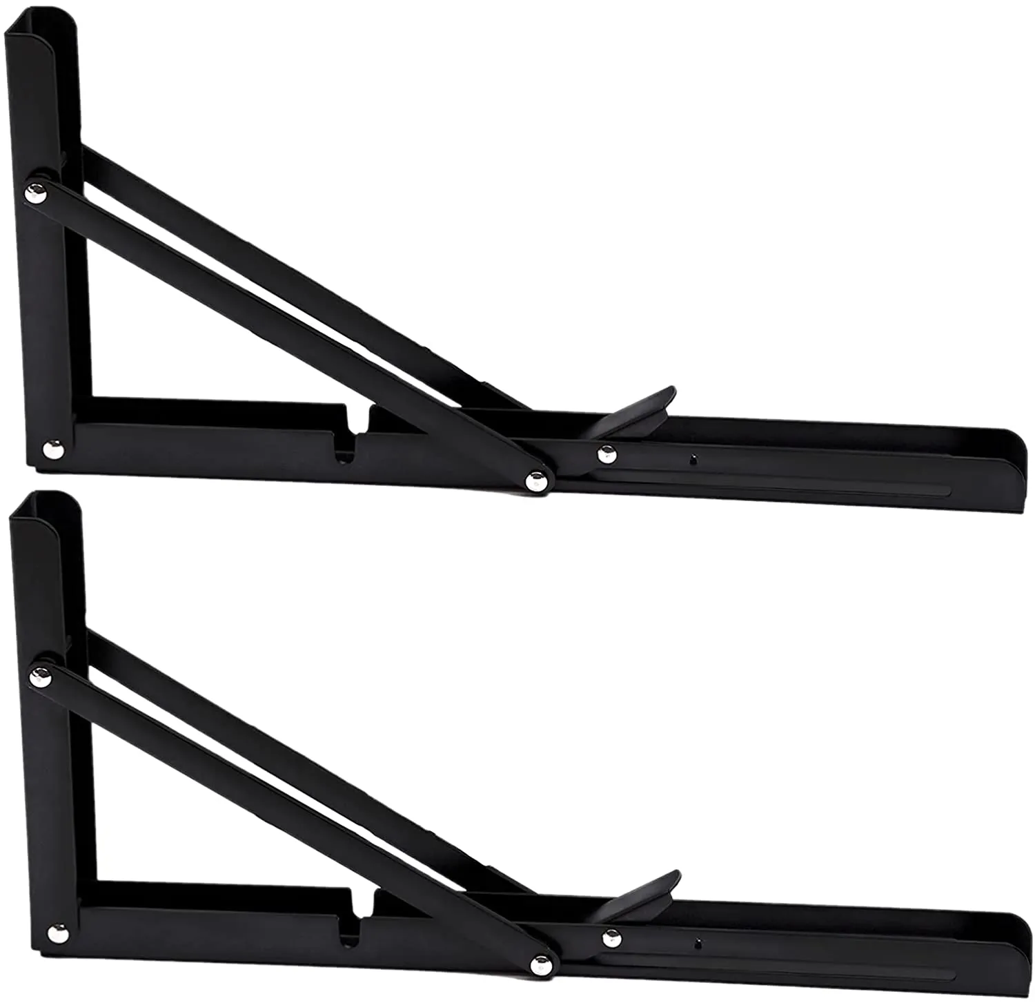 2pcs Space Saving Wall Mounted DIY Folding Shelf Brackets-35x17cm