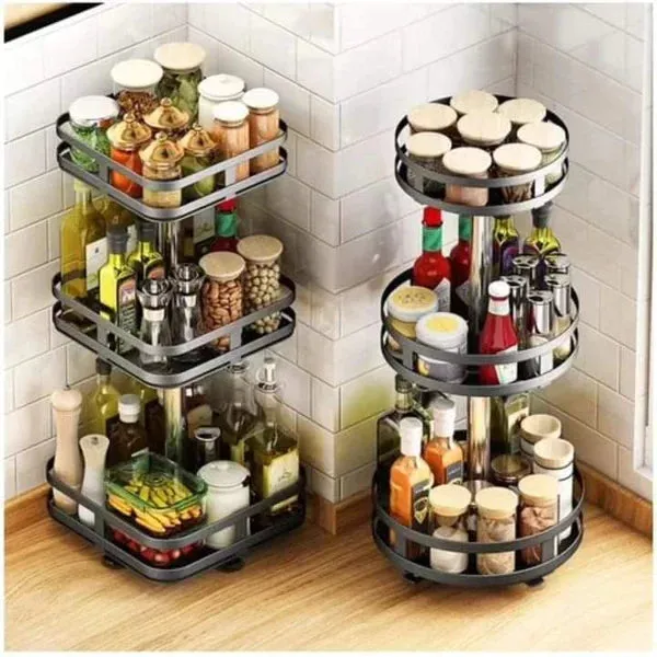 3 Tier Multipurpose Rotating Spice Rack