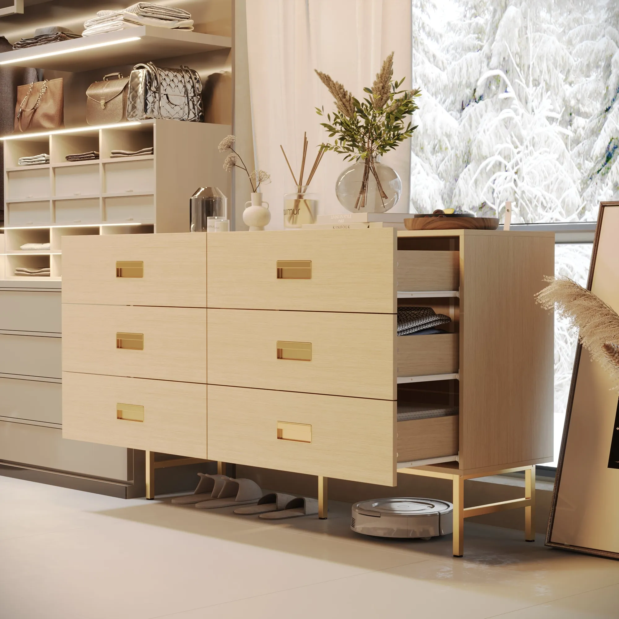 6-Drawer Dresser With Modern Design