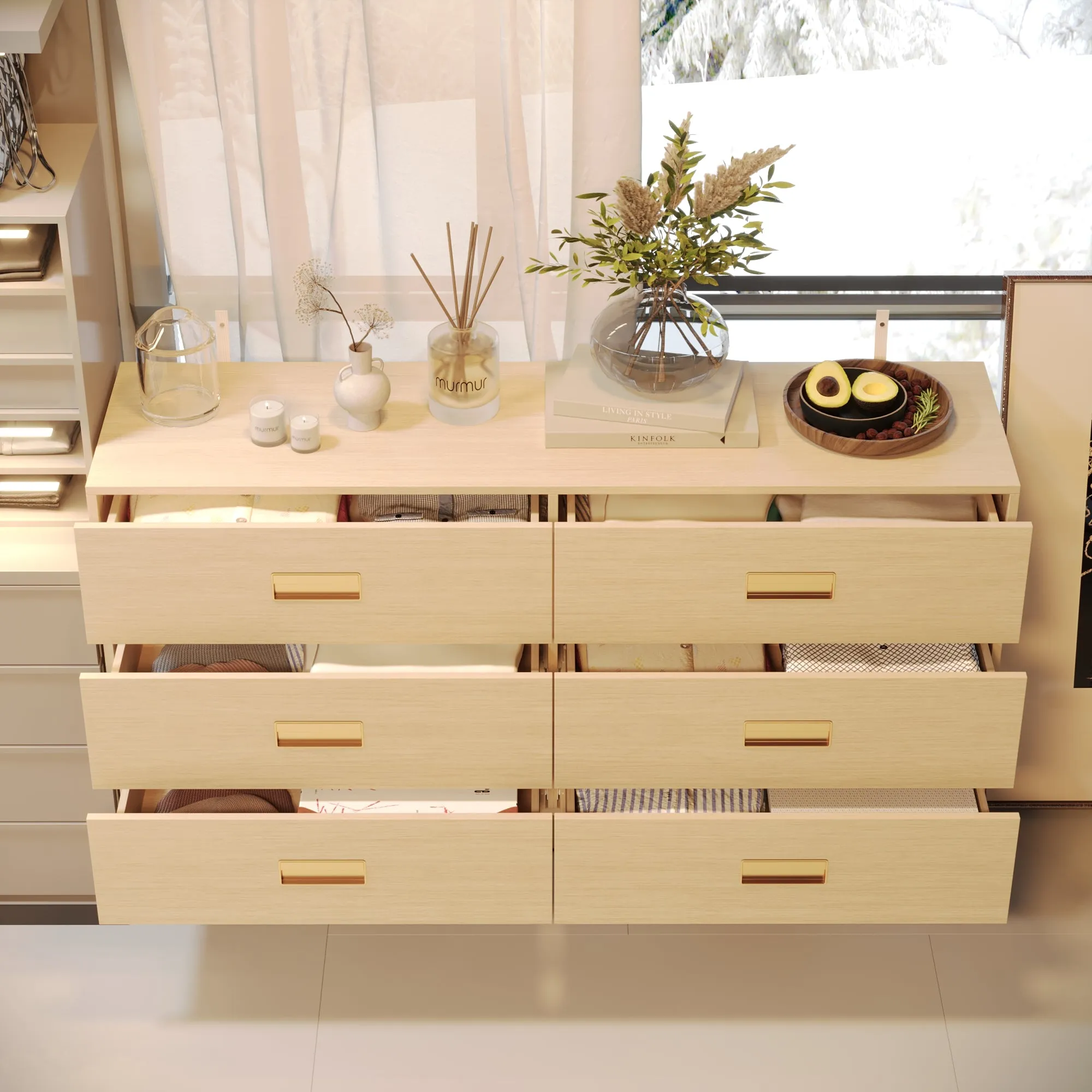 6-Drawer Dresser With Modern Design