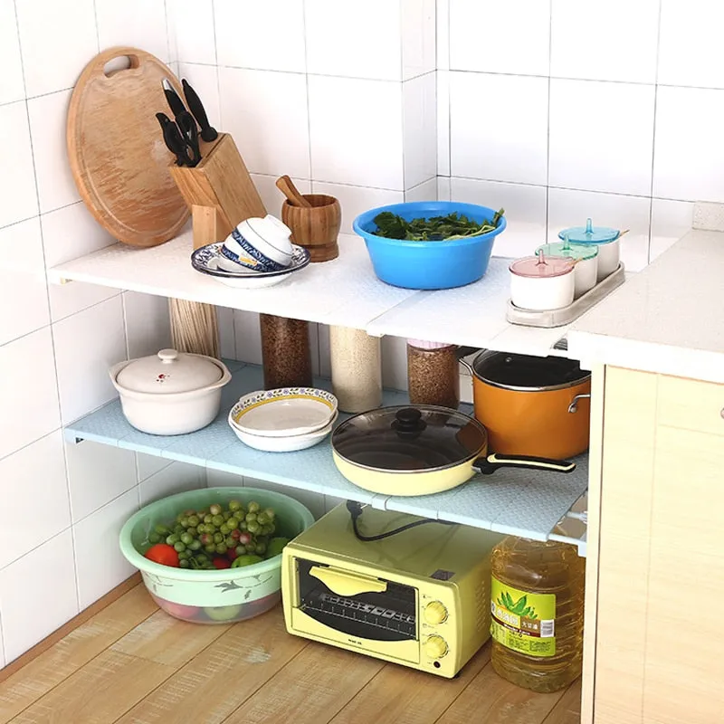 Adjustable Wall Mounted Cupboard Smart Expandable Shelf Organiser