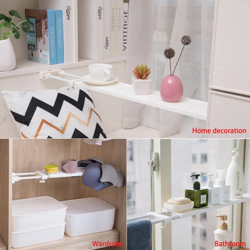 Adjustable Wall Mounted Cupboard Smart Expandable Shelf Organiser