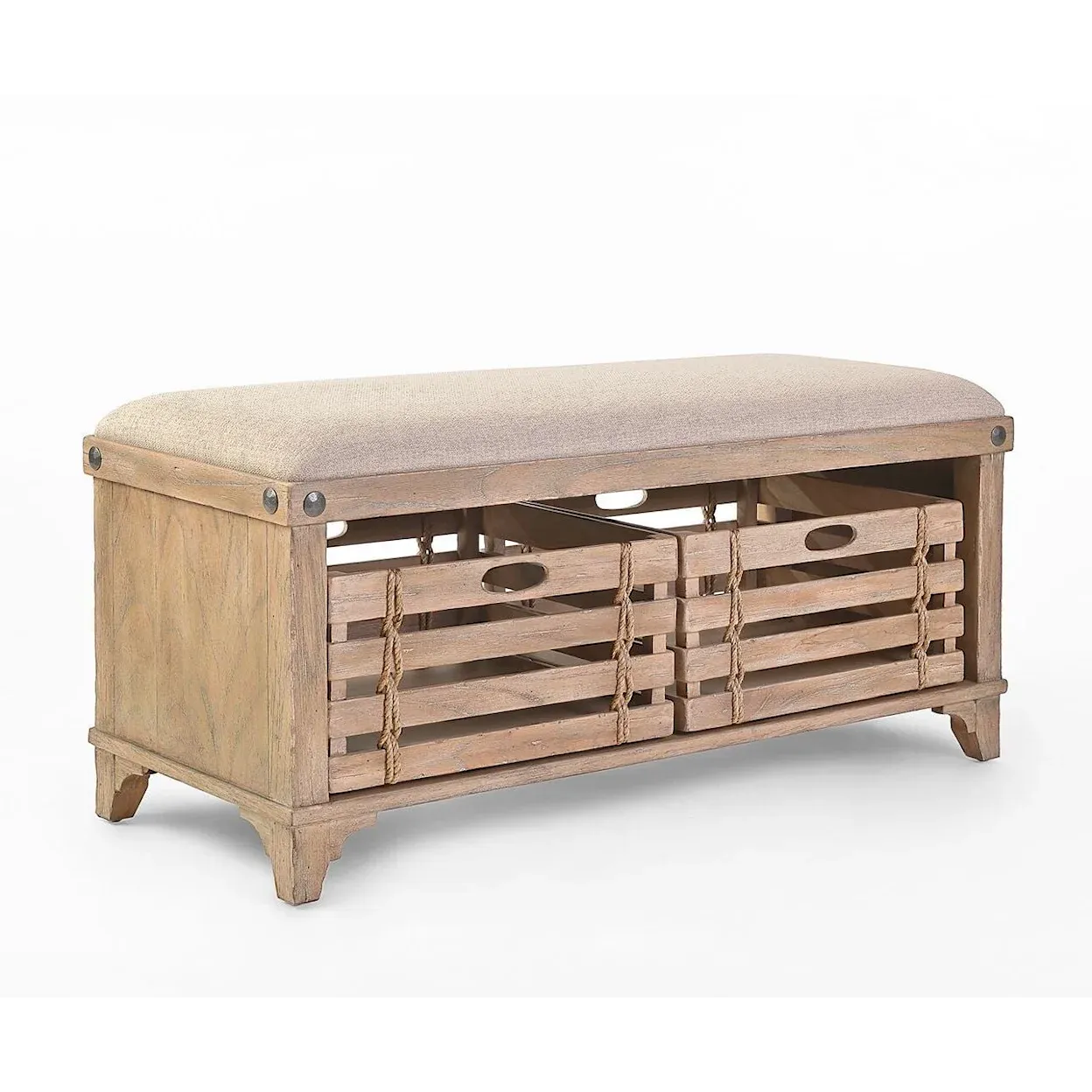 Artisan Landing Storage Bench (Sun Weathered)