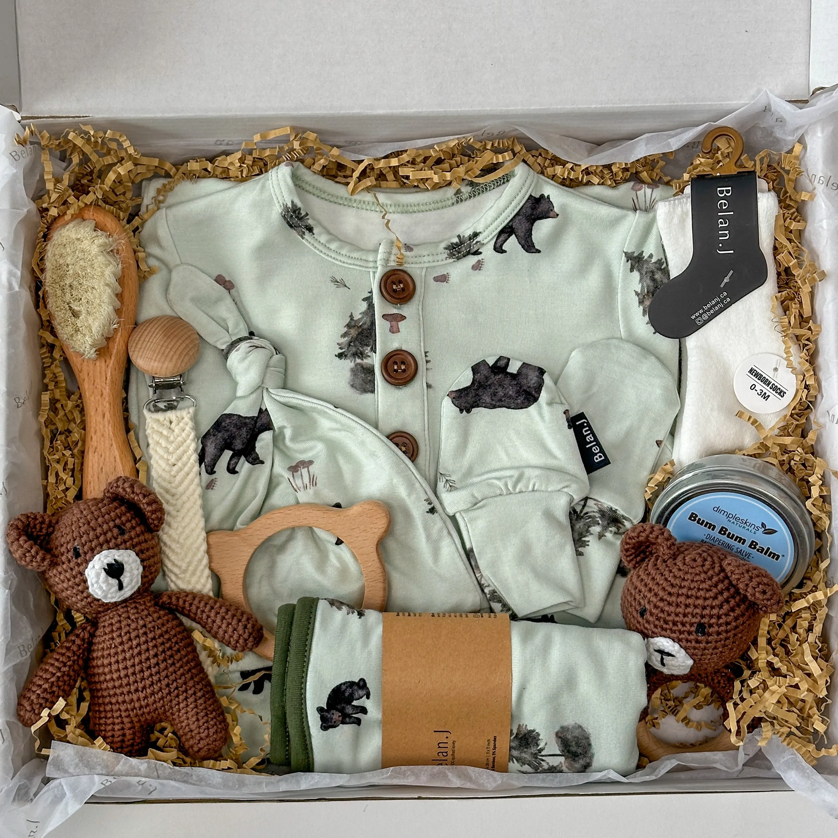 Belan.J  Welcome Baby Gift Box - Black Bears