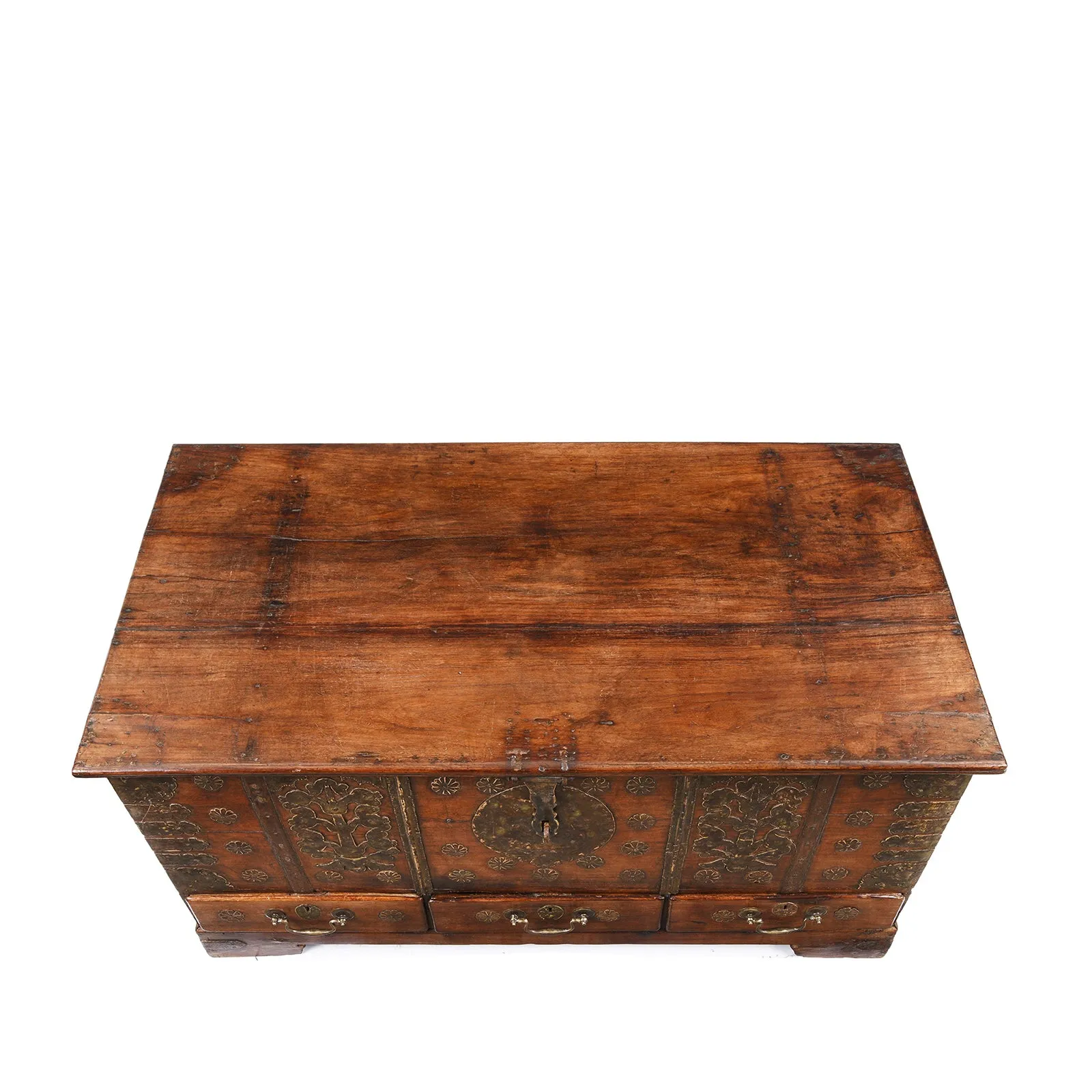 Brass Bound Rosewood Chest From Kutch - 18th Century