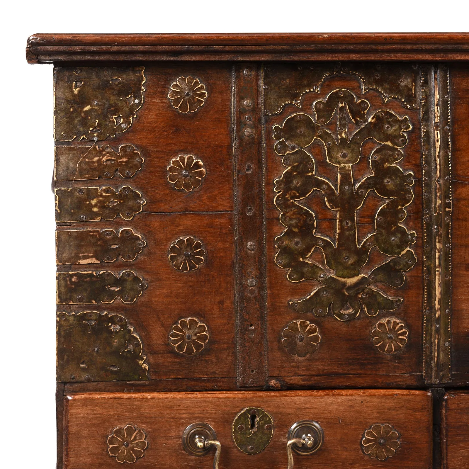 Brass Bound Rosewood Chest From Kutch - 18th Century