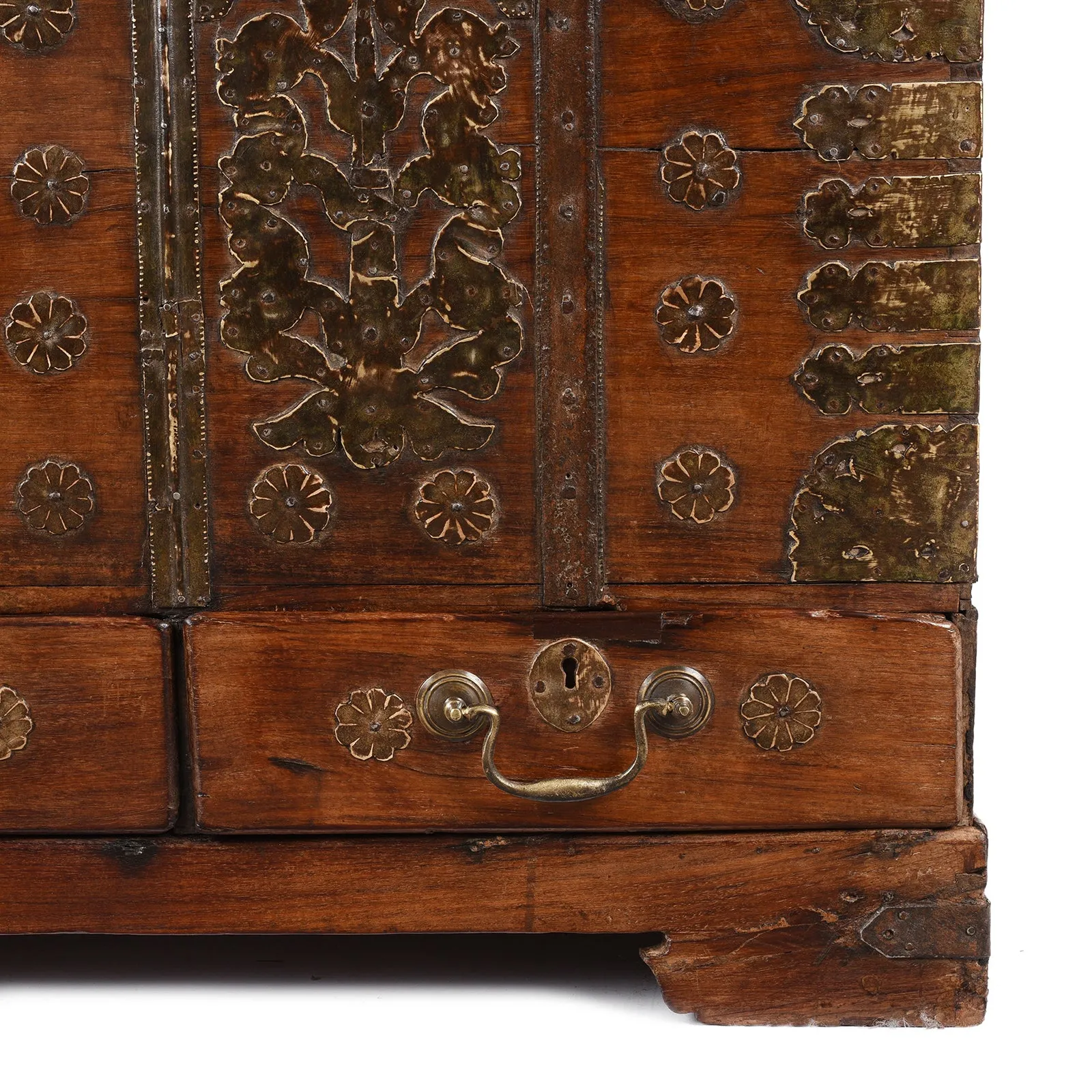 Brass Bound Rosewood Chest From Kutch - 18th Century