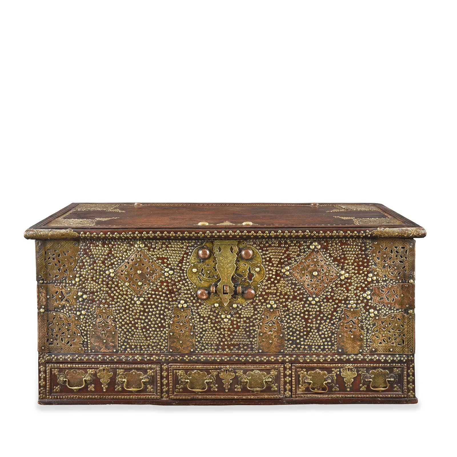 Brass Studded Zanzibar Chest From Surat  - Early 19th Century