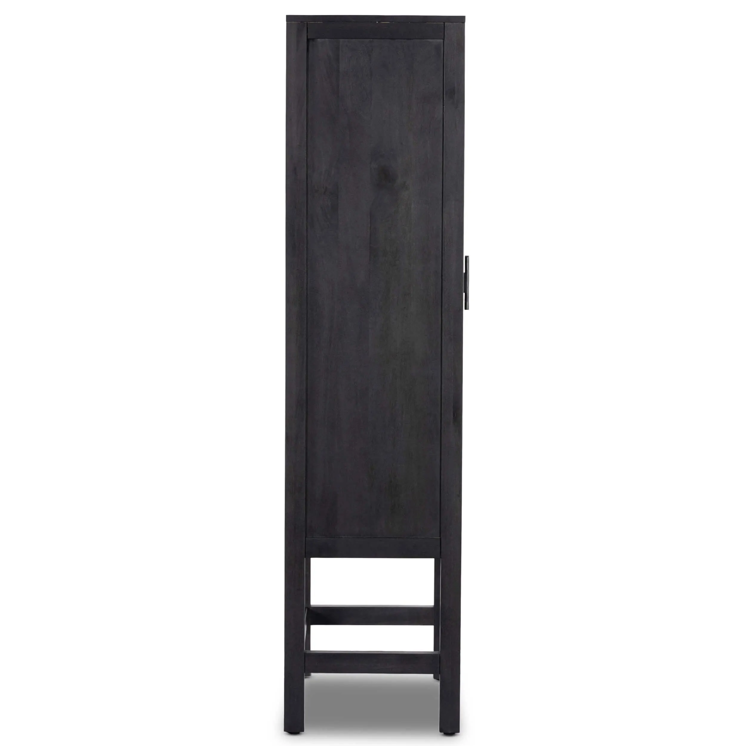 Caprice Narrow Cabinet, Black Wash w/Black Cane