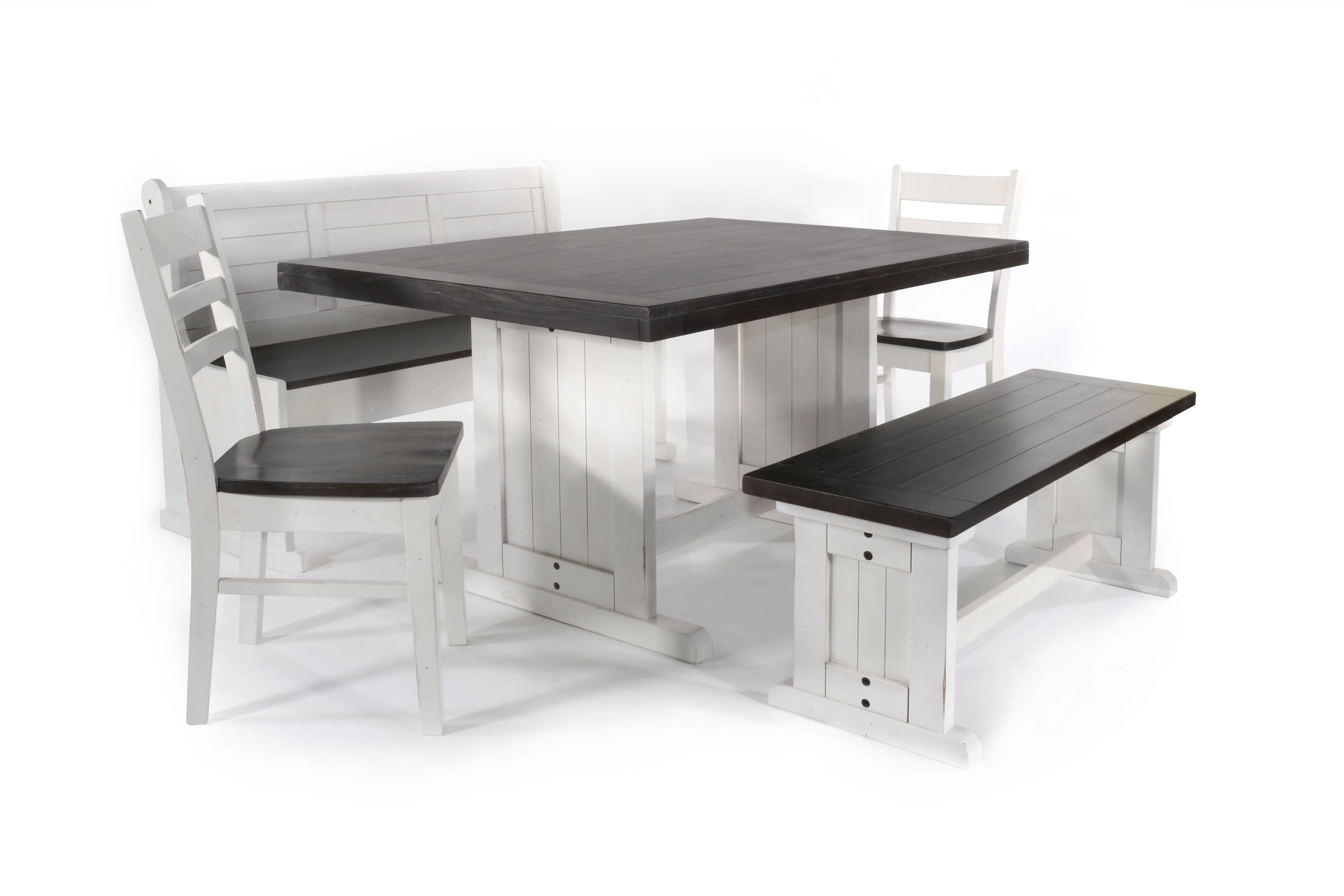 Carriage House - Breakfast Nook Set - White / Dark Brown