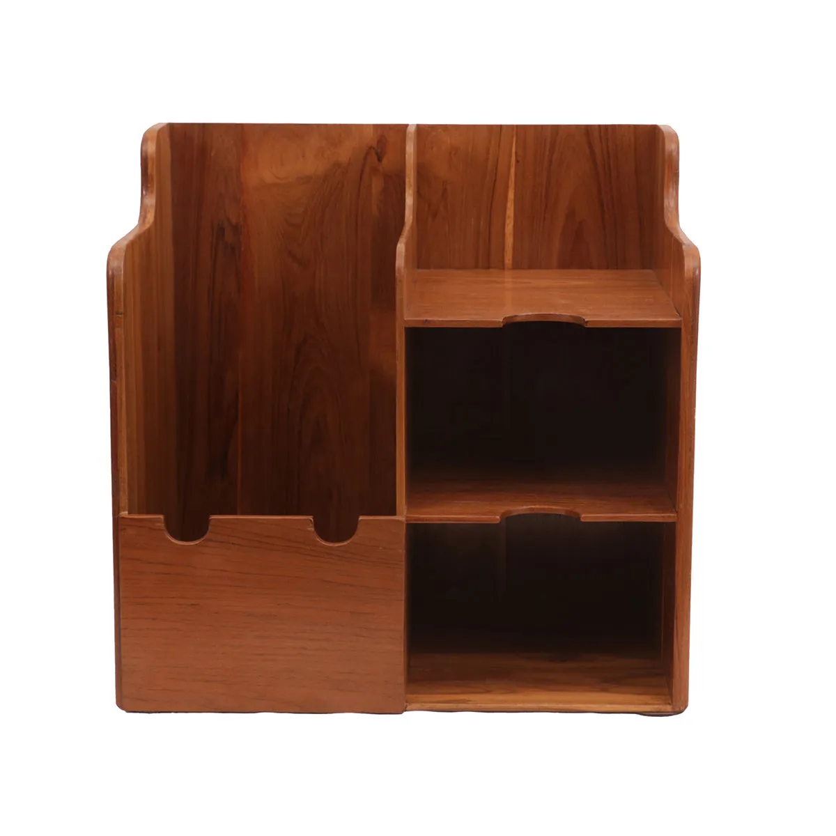 Classic Wooden Multistorage File Rack (Natural Tone)