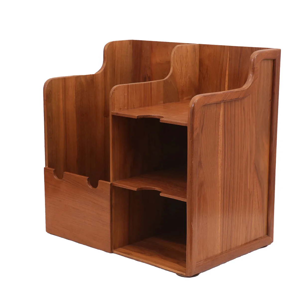 Classic Wooden Multistorage File Rack (Natural Tone)