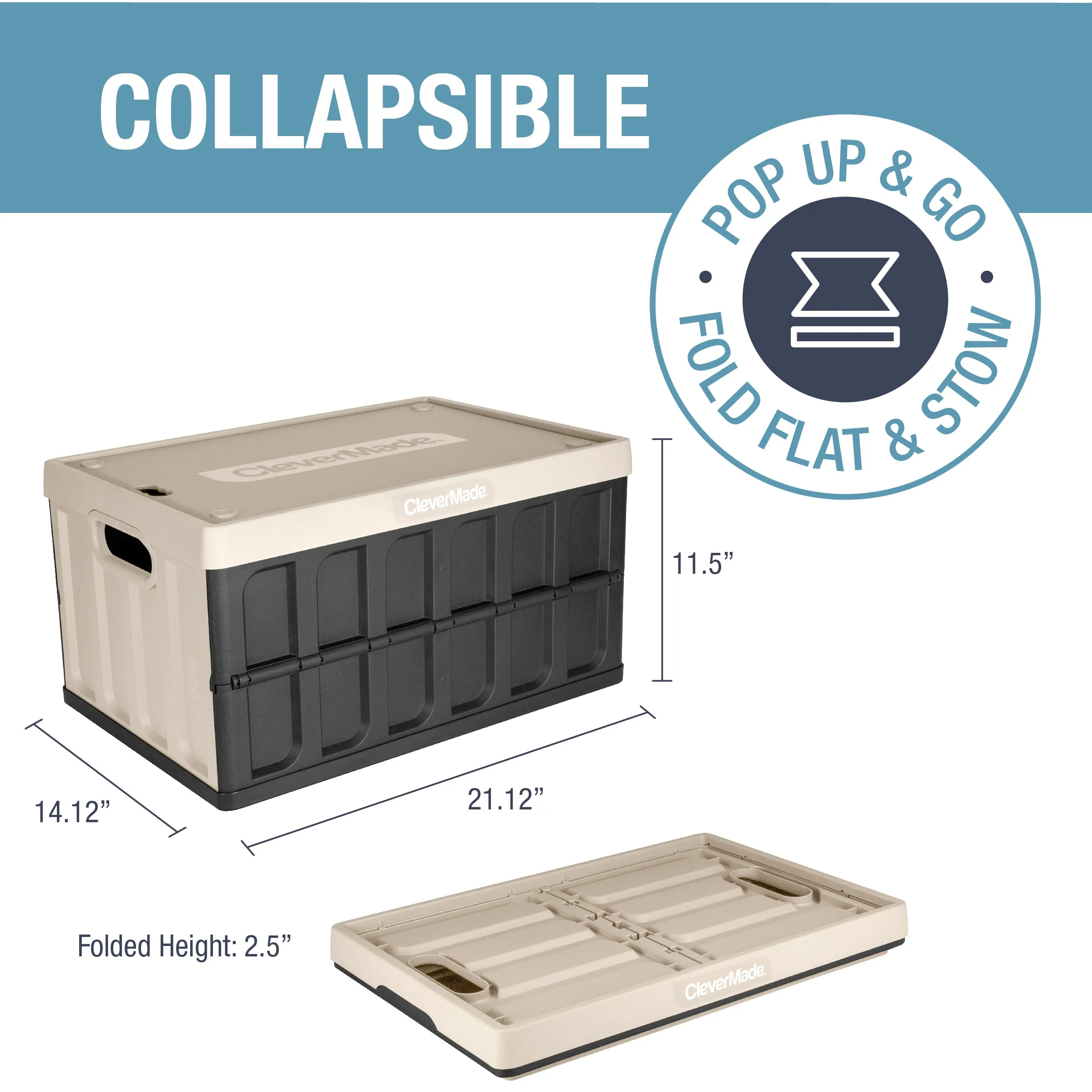 Collapsible Storage Bin with Lid