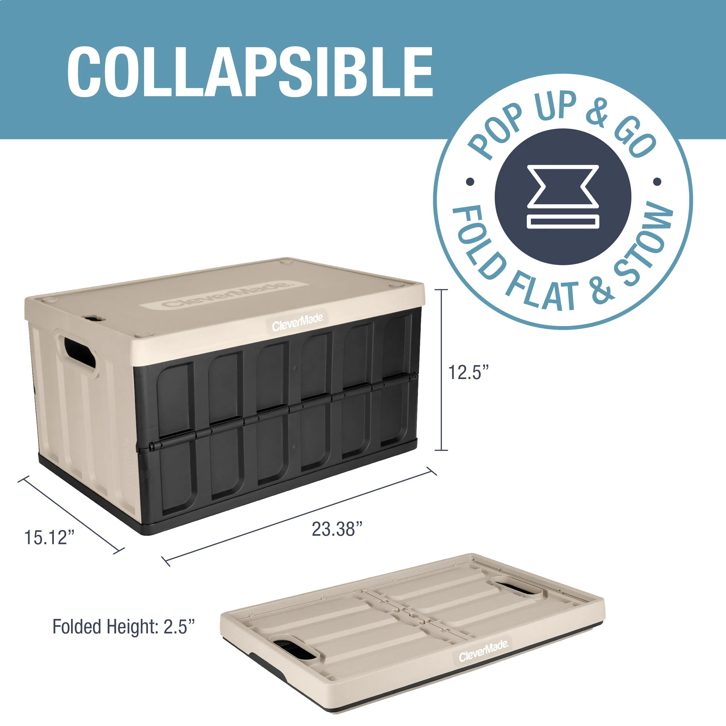 Collapsible Storage Bin with Lid