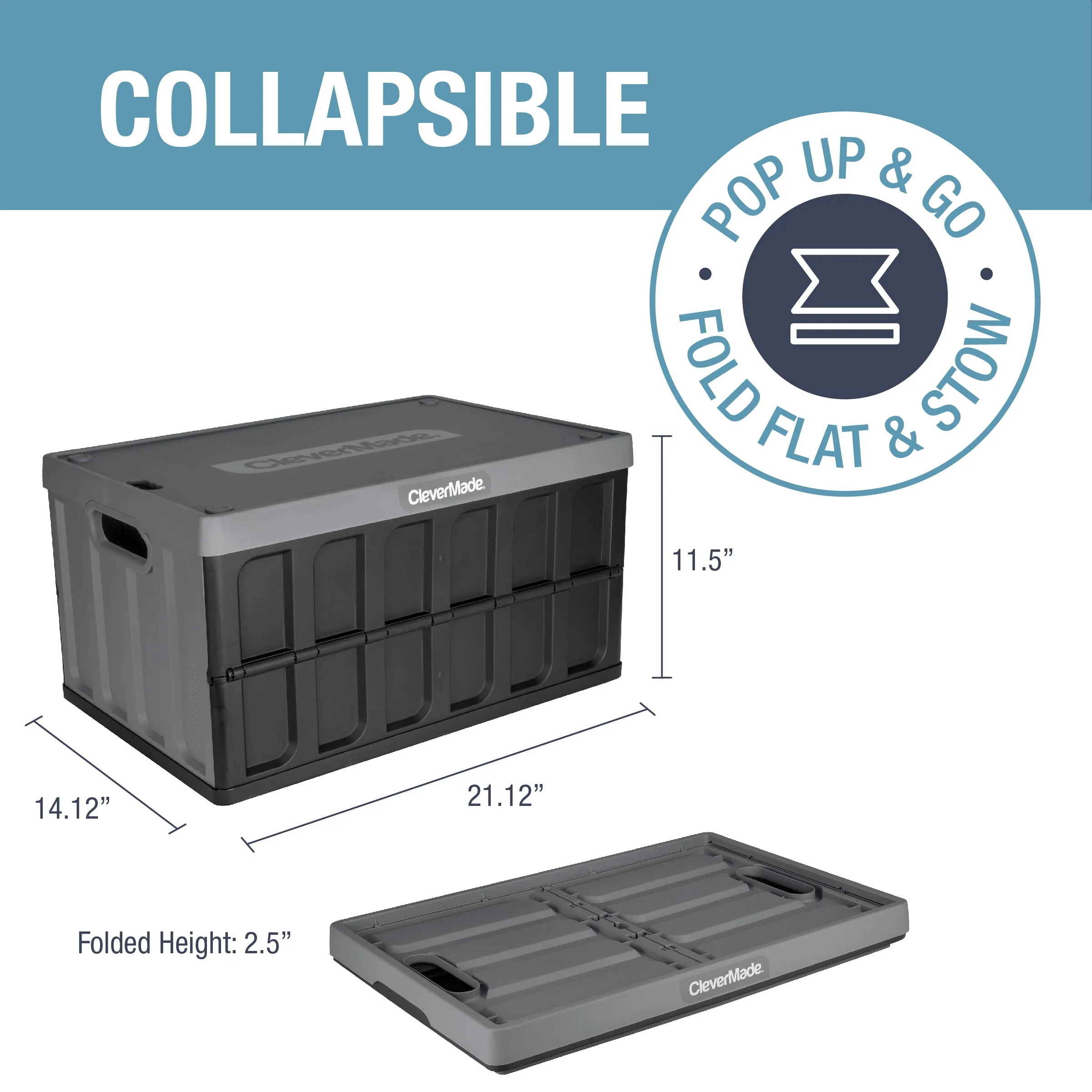 Collapsible Storage Bin with Lid