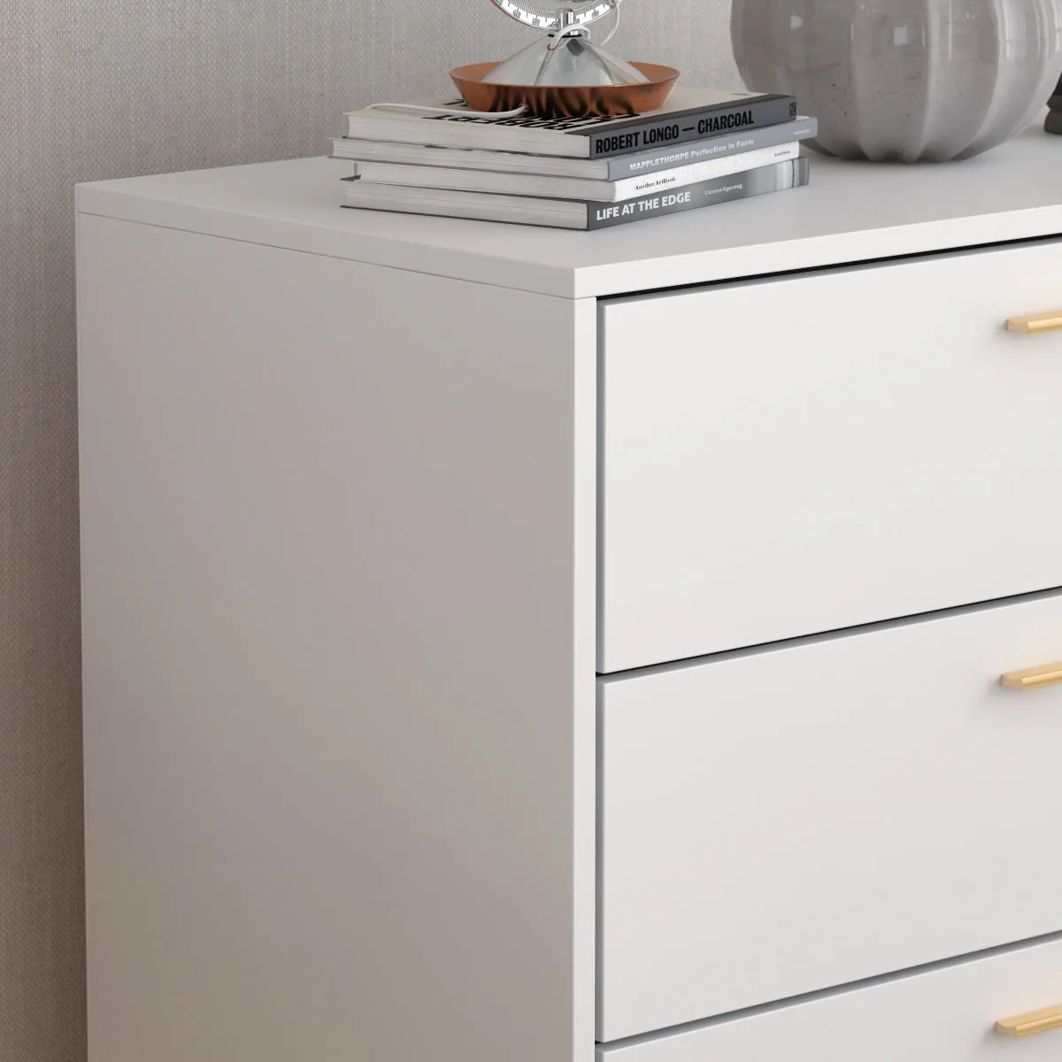 Contemporary Chest Cabinet Versatile Dresser with 5 Large Storage Space Drawers