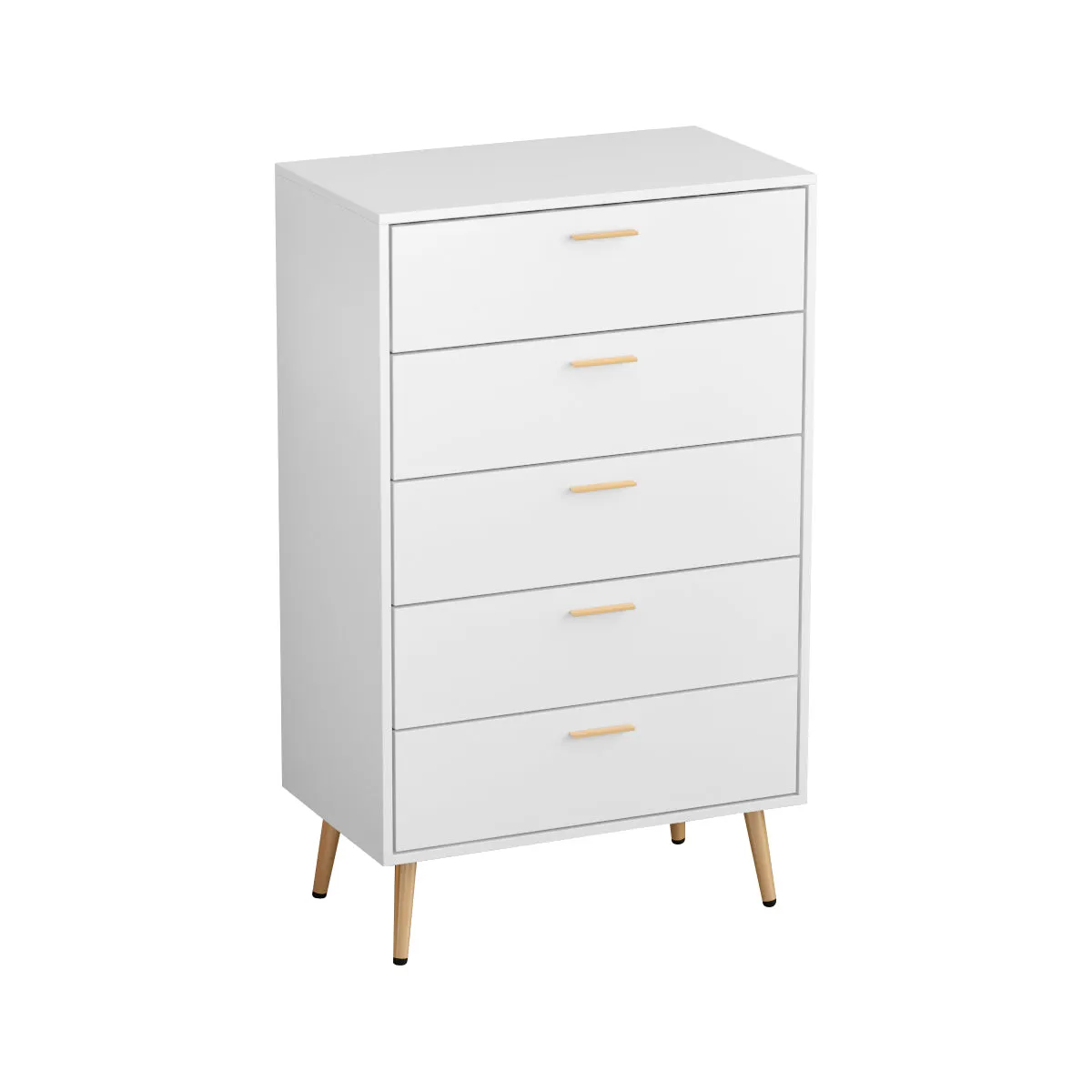 Contemporary Chest Cabinet Versatile Dresser with 5 Large Storage Space Drawers