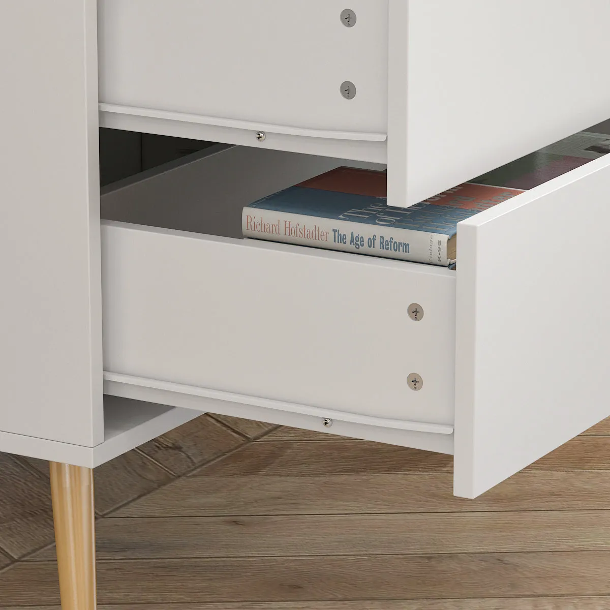 Contemporary Chest Cabinet Versatile Dresser with 5 Large Storage Space Drawers