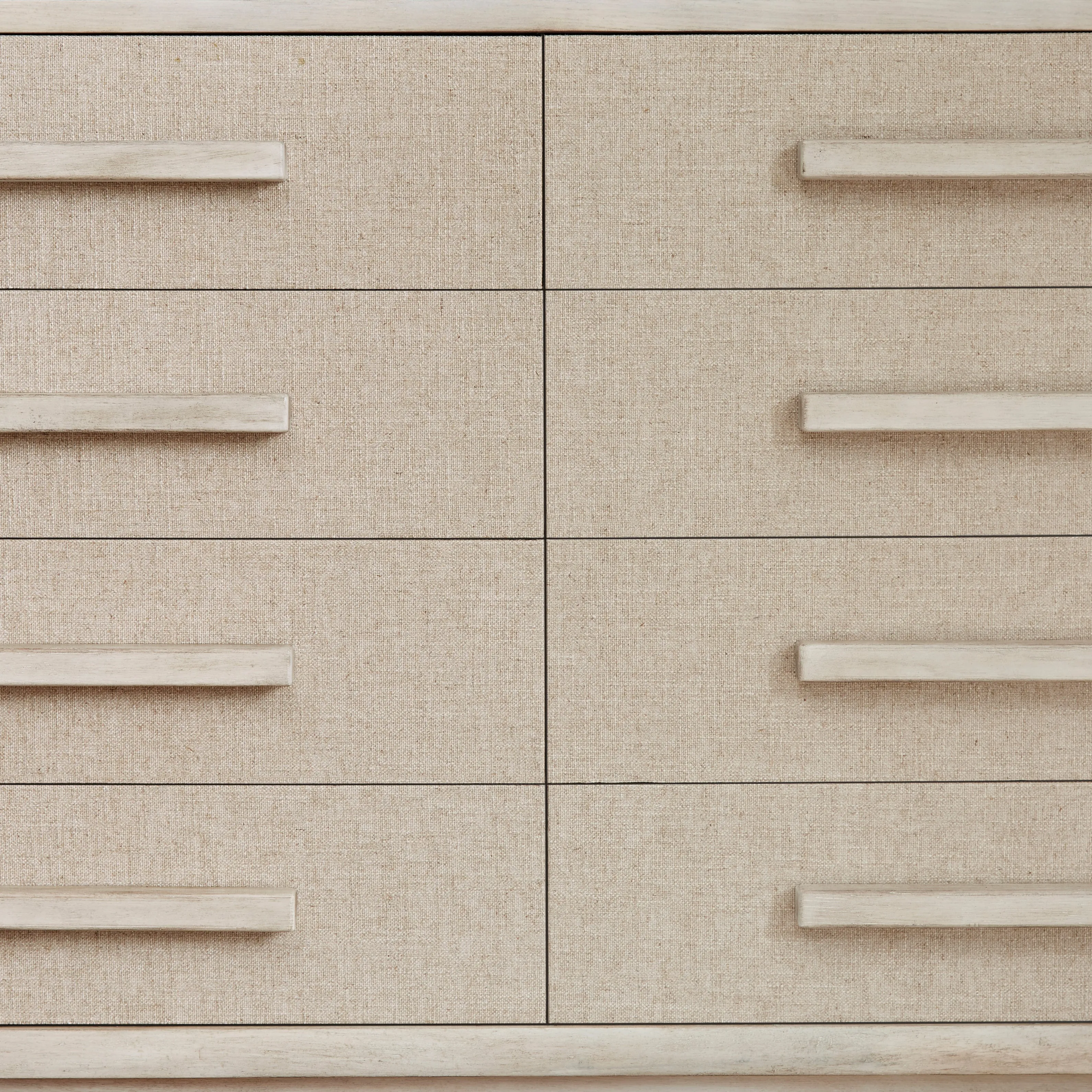 COTIERE Linen Wood 8 Drawers Dresser