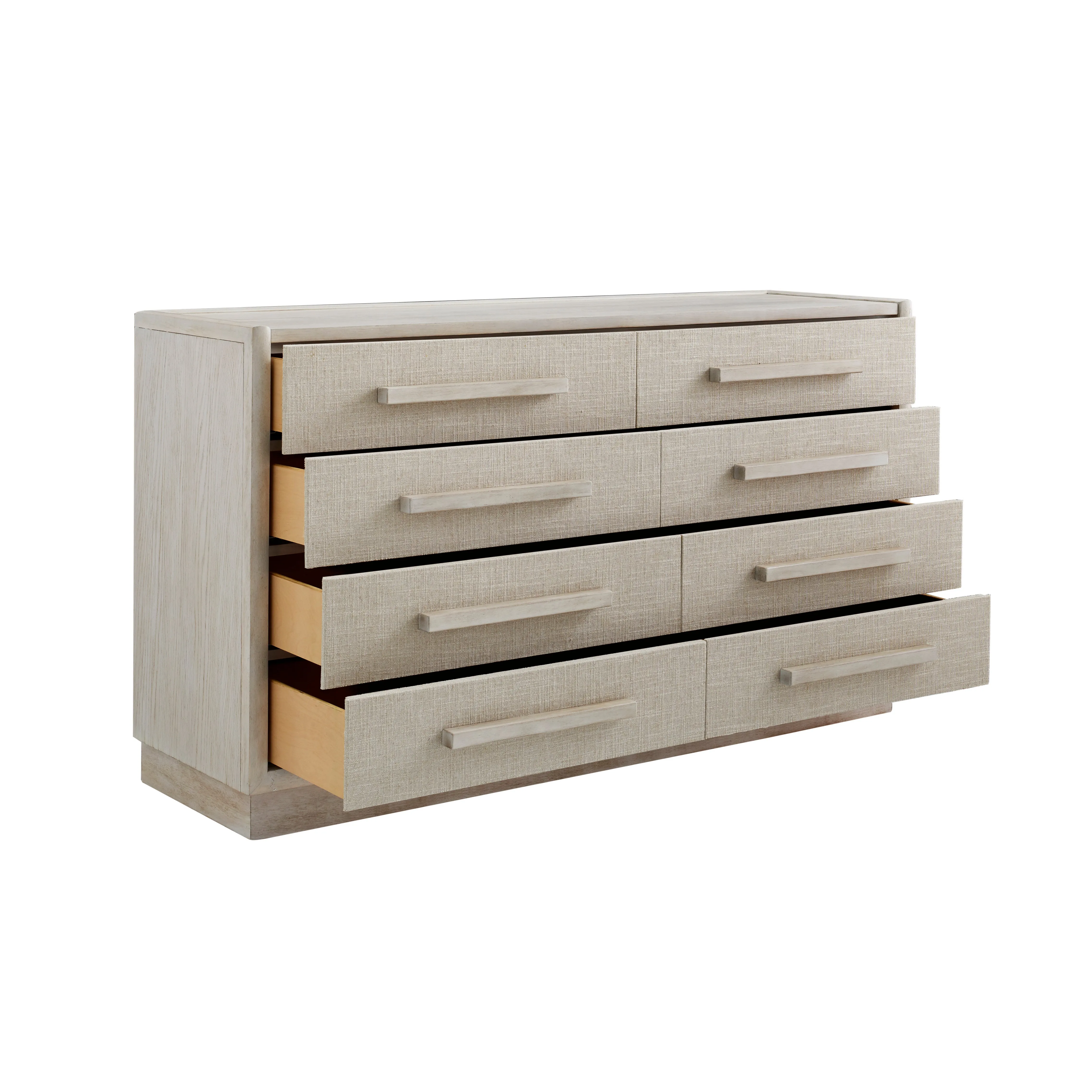 COTIERE Linen Wood 8 Drawers Dresser