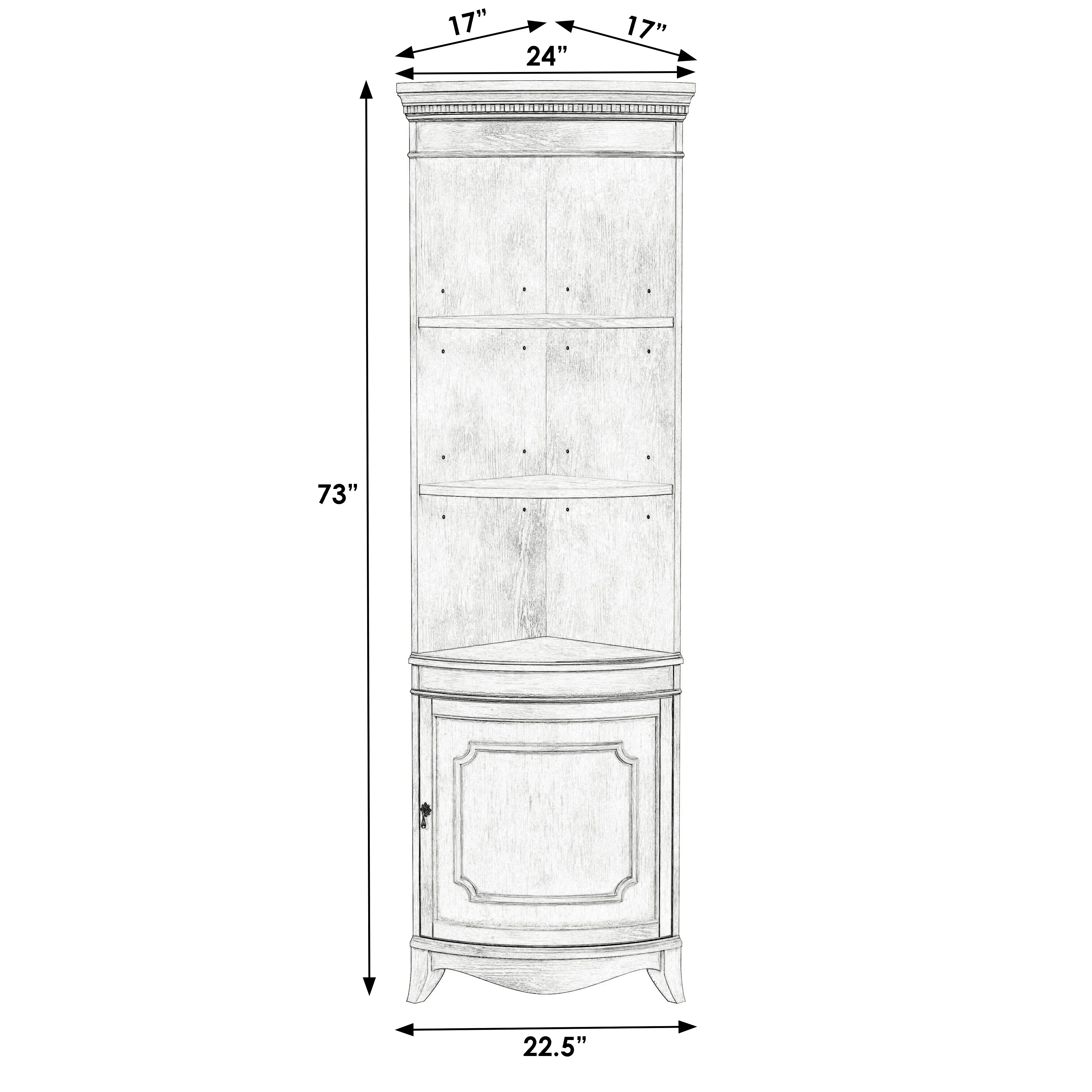 Dowling 1 Door Corner Cabinet in Beige  3621424