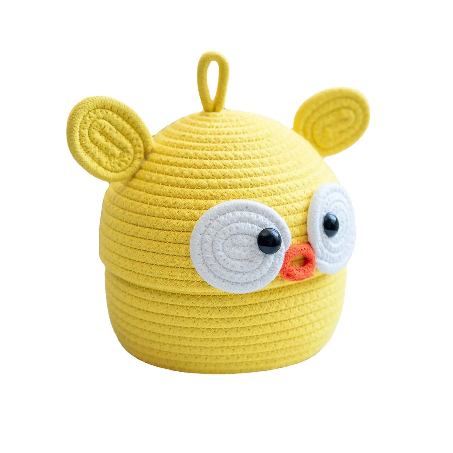 Duckie Cotton Rope Storage Box | Cute Duck Woven Organizer