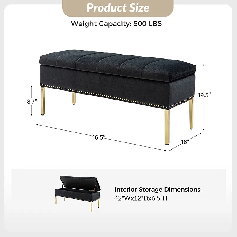 Egmund Upholstered Flip Top Storage Bench