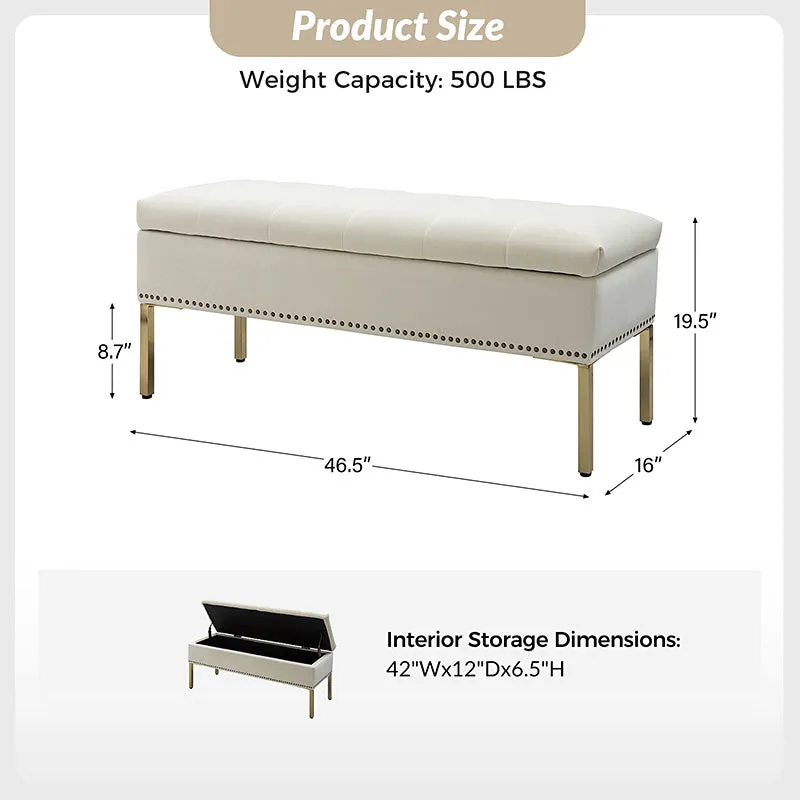 Egmund Upholstered Flip Top Storage Bench