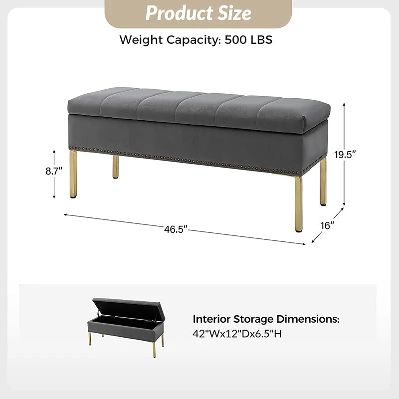 Egmund Upholstered Flip Top Storage Bench