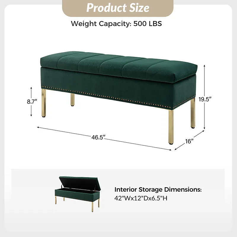 Egmund Upholstered Flip Top Storage Bench