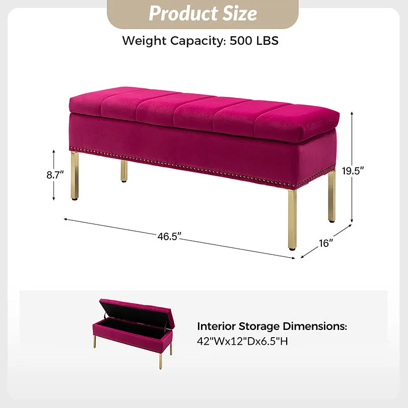 Egmund Upholstered Flip Top Storage Bench