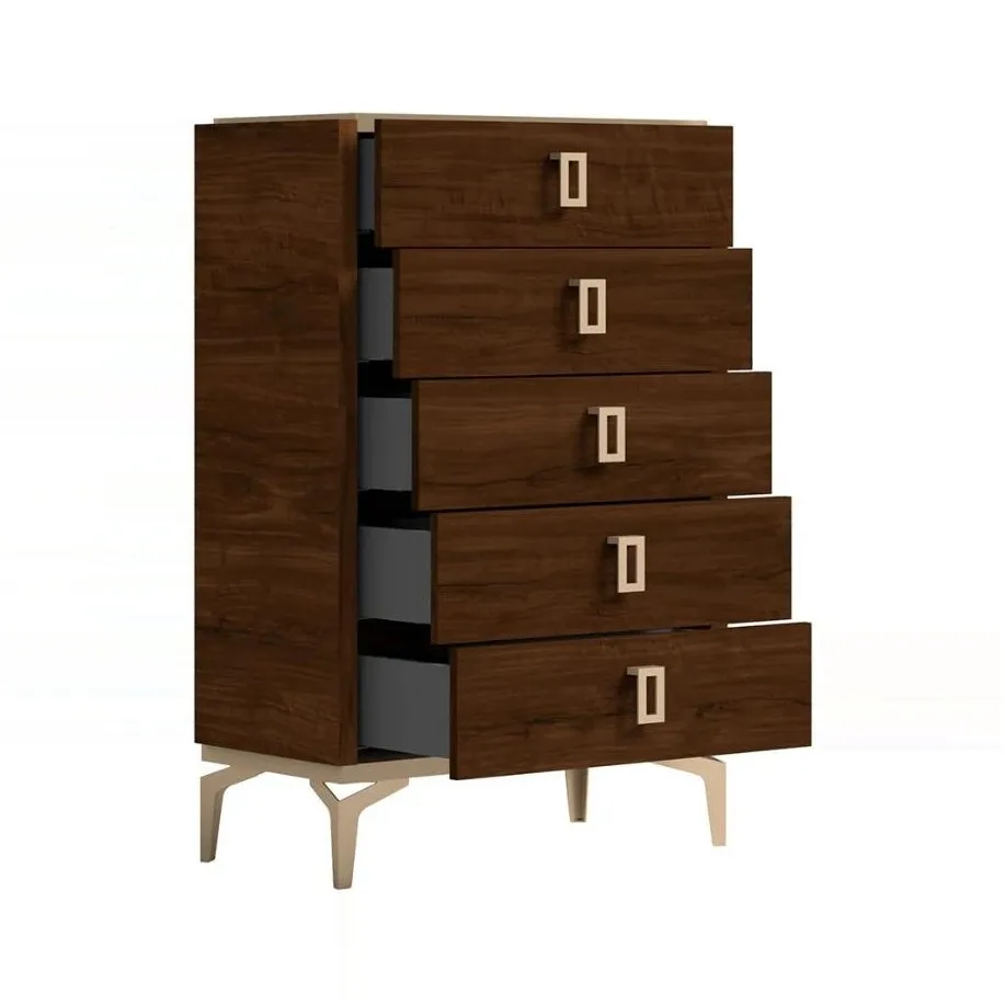 EVA 5 Drawers Walnut Chest - Status Italy