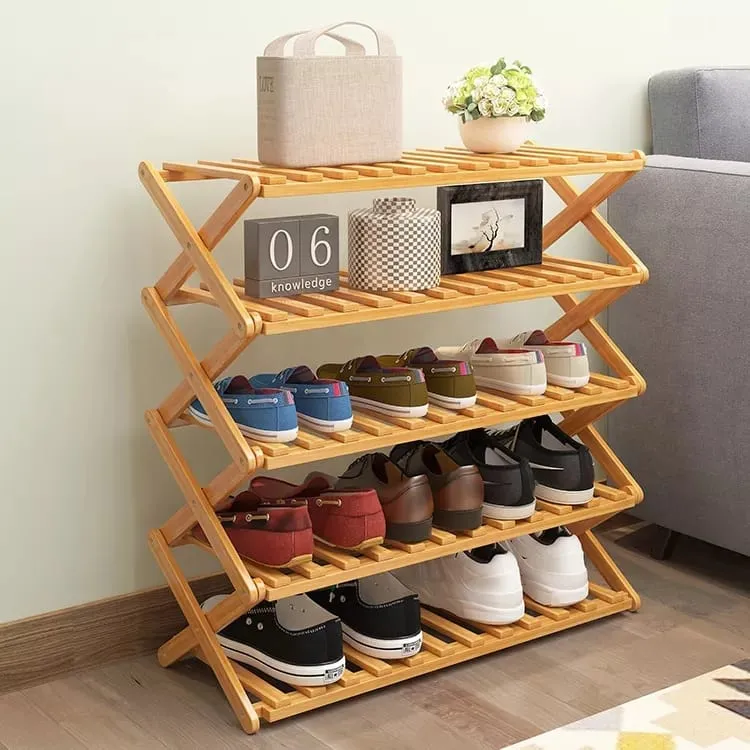 FOLDABLE WOODEN SHOE RACK