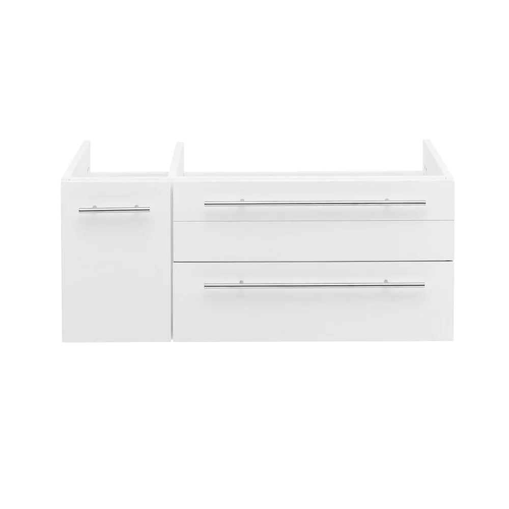 Fresca FCB6136WH-UNS-R Lucera 36" White Wall Hung Undermount Sink Modern Bathroom Cabinet - Right Version