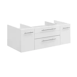 Fresca FCB6142WH-UNS Lucera 42" White Wall Hung Undermount Sink Modern Bathroom Cabinet