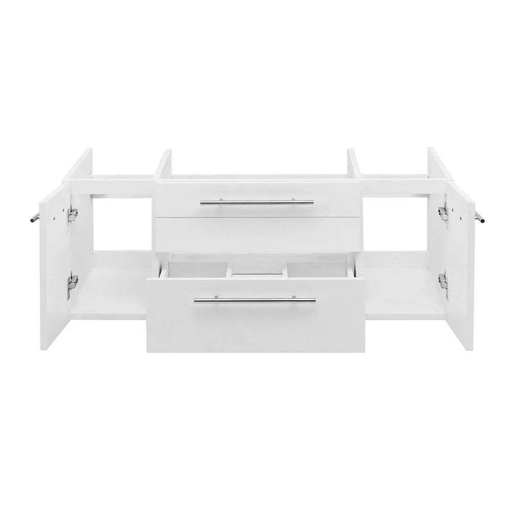 Fresca FCB6142WH-UNS Lucera 42" White Wall Hung Undermount Sink Modern Bathroom Cabinet