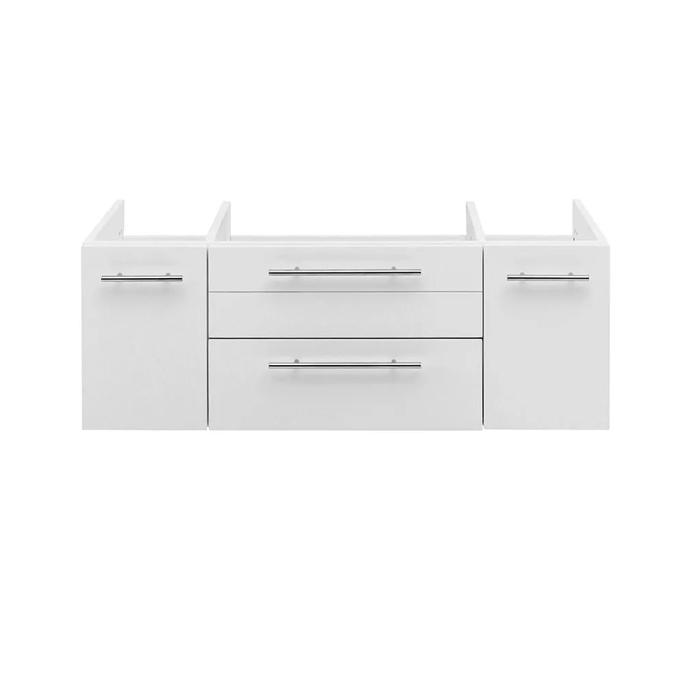 Fresca FCB6142WH-UNS Lucera 42" White Wall Hung Undermount Sink Modern Bathroom Cabinet