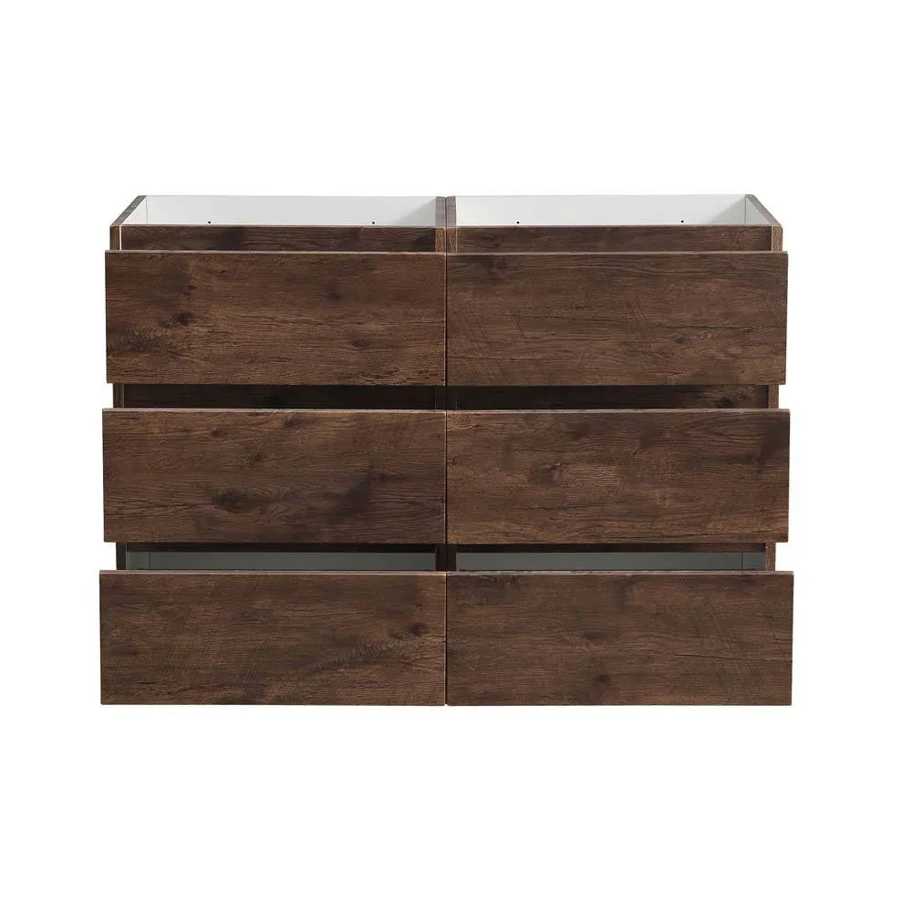 Fresca FCB93-2424RW-D Lazzaro 48" Rosewood Free Standing Double Sink Modern Bathroom Cabinet