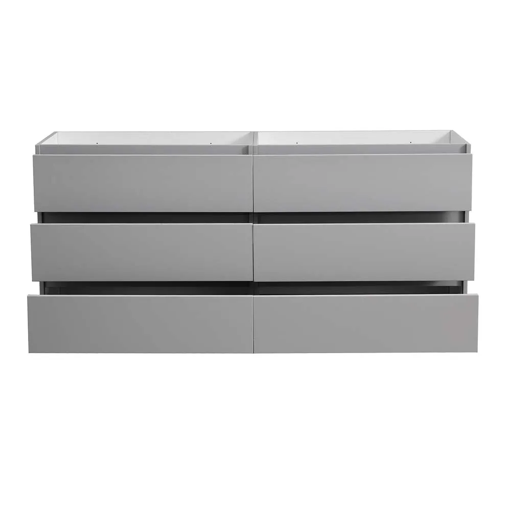 Fresca FCB93-3636GR-D Lazzaro 70" Gray Free Standing Double Sink Modern Bathroom Cabinet