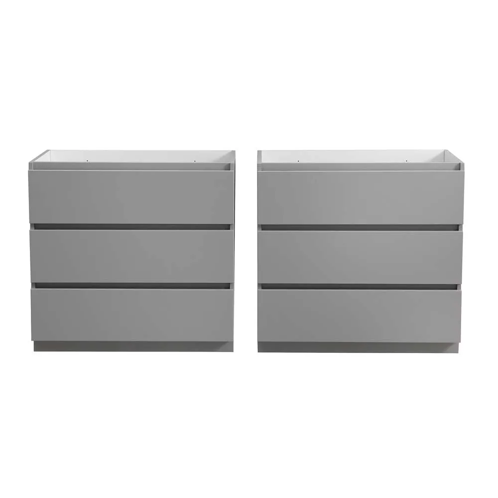 Fresca FCB93-3636GR-D Lazzaro 70" Gray Free Standing Double Sink Modern Bathroom Cabinet